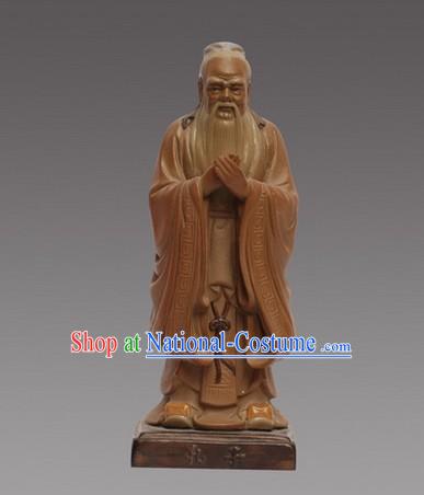 Chinese Classic Shiwan Statue Collection Zhuangzi Mengzi Kongzi Mozi Laozi Set