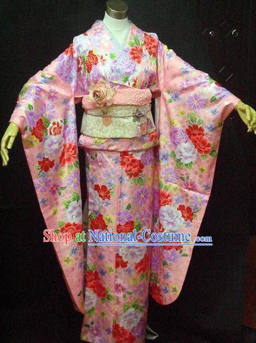 Traditional Japanese Kimono Costumes and Headpiece