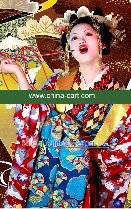 Traditional Japanese Geisha Costume Complete Set