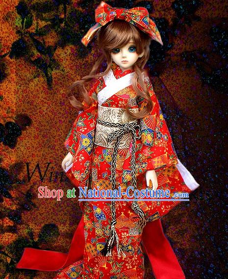 Traditional Japanese Kimono Costume Complete Set