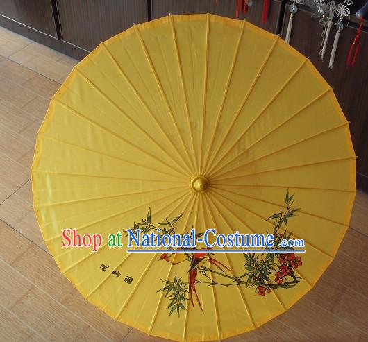 Chinese Flower and Bird Silk Dance Umbrella