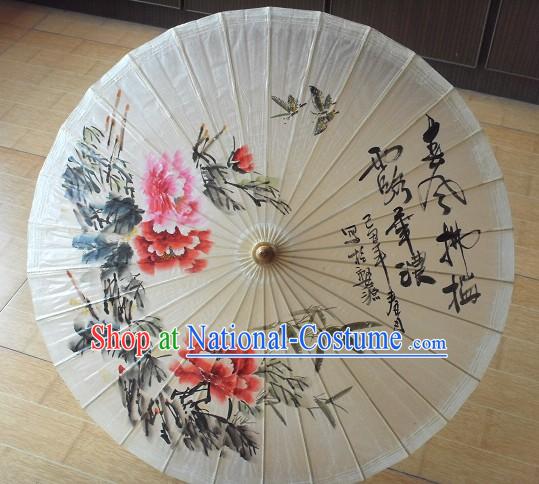 Supreme Chinese Handmade and Painted Large Peony Umbrella