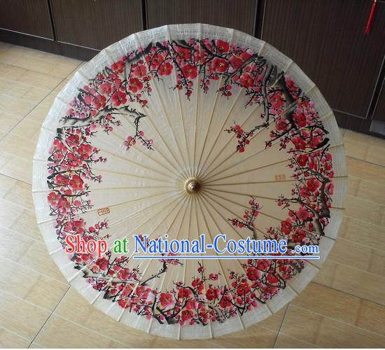 Traditional Chinese Plum Blossom Painting Paper Umbrella