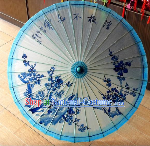 Traditional Chinese Plum Blossom Painting Umbrella