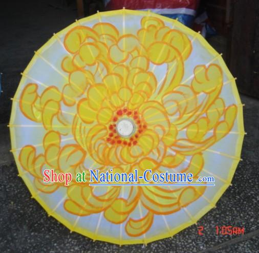 Chinese Handmade Dance Performance Umbrella - Blossoming Chrysanthemum