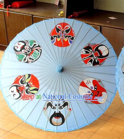 52 Inches Large Painted Opera Masks Umbrella