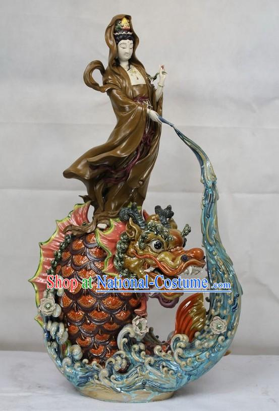 Guan Yin Shiwan Ceramics Figurine