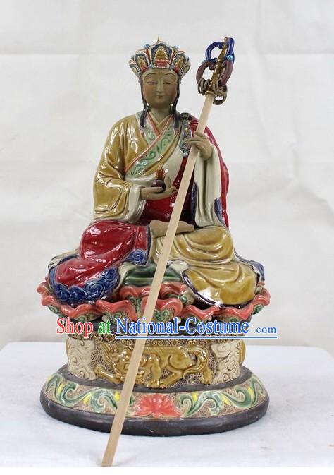 Di Zang Wang Ancient Monk Shiwan Ceramics Figurine