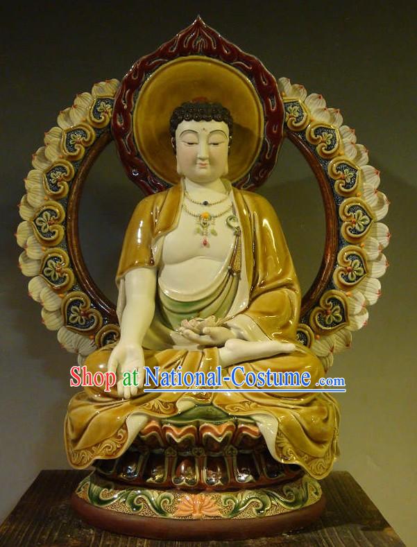 Chinese Buddha Shiwan Ceramics Figurine