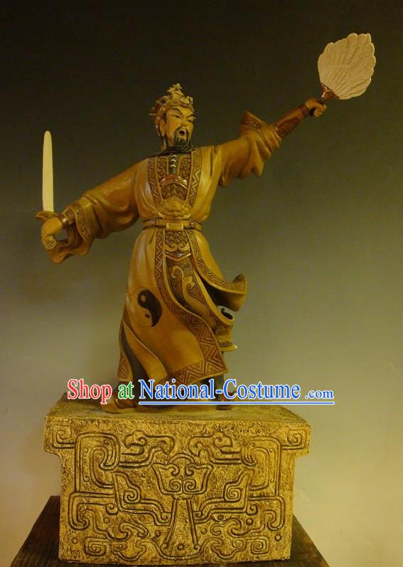 Zhuge Liang Kong Ming Chinese Shiwan Ceramic Figurine