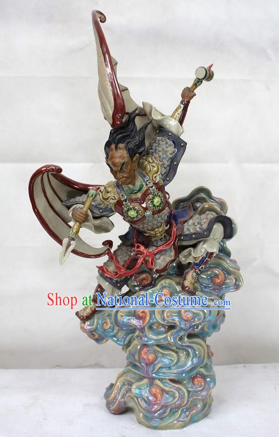 Thunder God Chinese Shiwan Ceramic Figurine