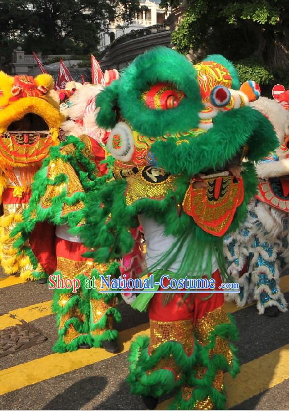 Professional Competition and Parade Top Wool Lion Dance Costumes Complete Set