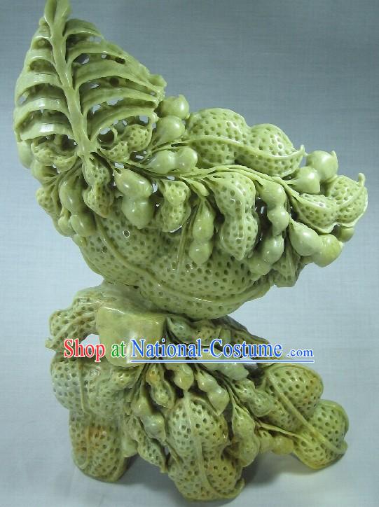 Supreme Natural Jade Peanut Sculpture Collectible