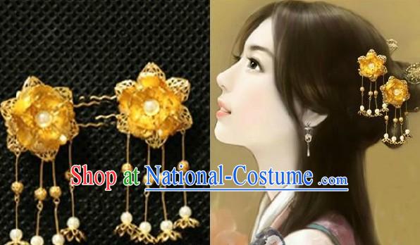 Classic Chinese Handmade Golden Flower Hairpin