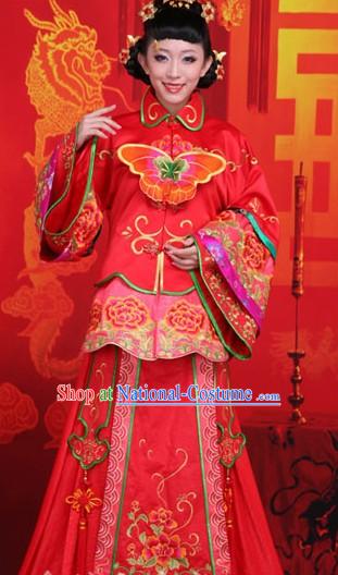 Chinese Classic Butterfly Wedding Clothes for Brides