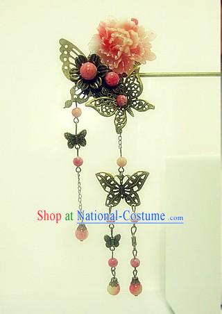 Chinese Classic Handmade Butterfly and Flower Hairpin