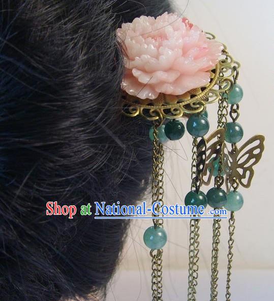 Traditional Chinese Handmade Butterfly and Flowr Hairpin