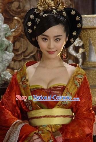 Ancient Style Tang Dynasty Empress Wig and Headgear