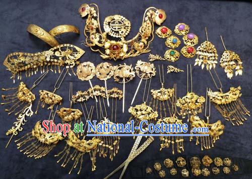 Ancient Chinese Princess Headpiece, Earrings and Bracelets Complete Set