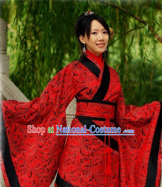 Chinese Classical Red Wedding Hanfu Garment for Women