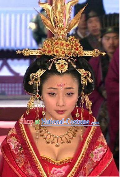 Tang Dynasty Headpiece, Necklace and Earrings