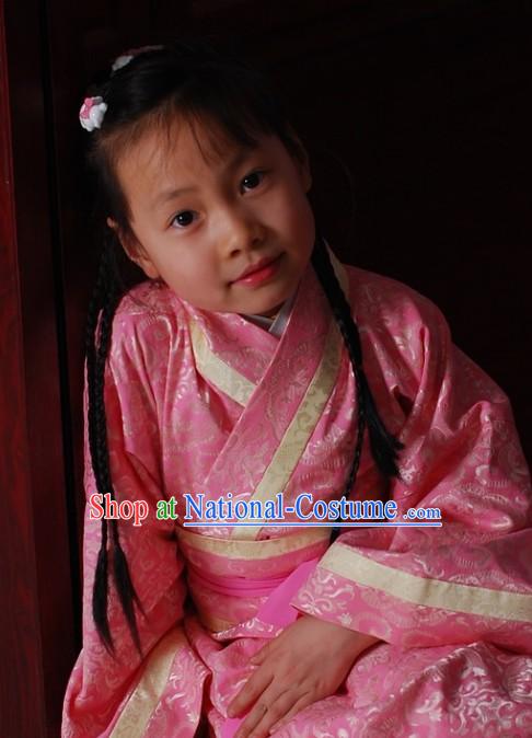 Stunning Traditional Chinese Pink Hanfu for Kids