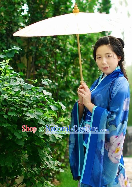 Ancient Chinese Princess Lotus Dance Costumes Complete Set