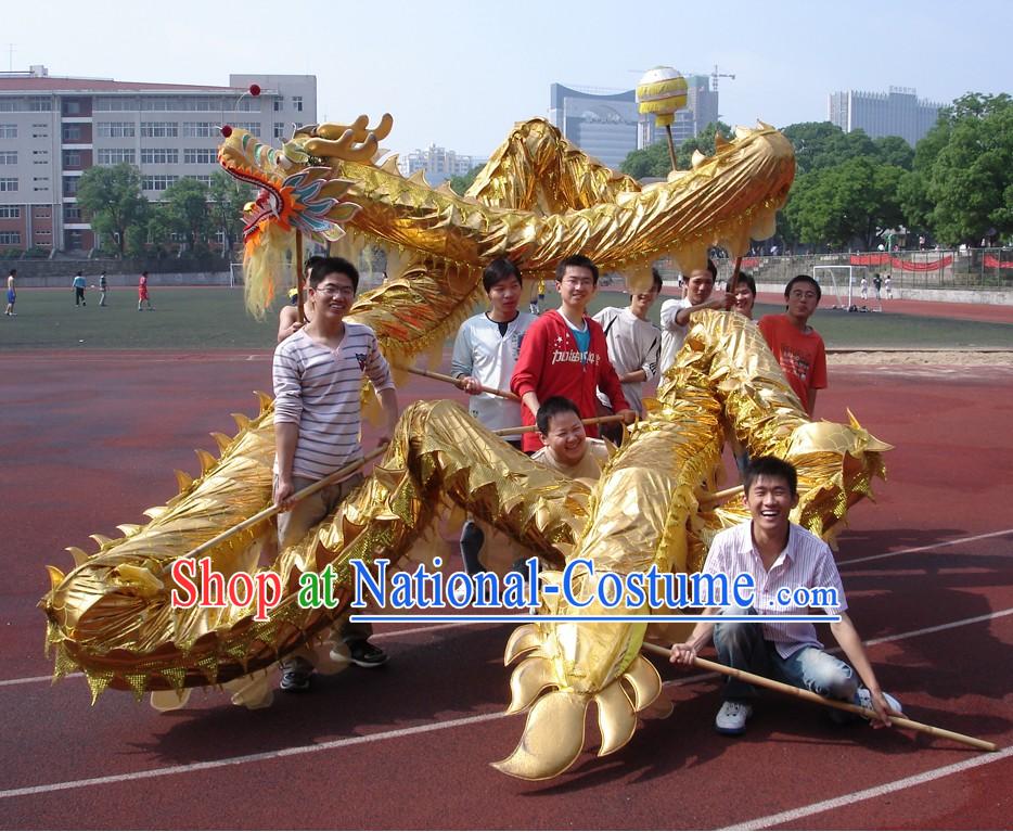 Professional Stage Performance Shinning Golden Dragon Dance Costume Complete Set