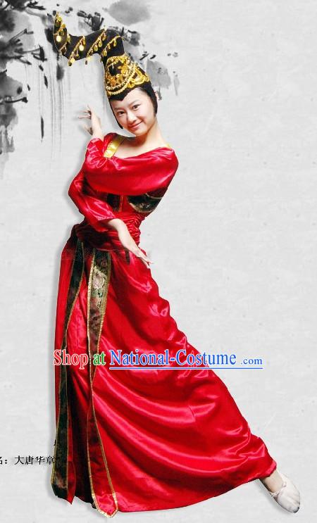 Ancient Tang Dynasty Dance Costume and Headpiece