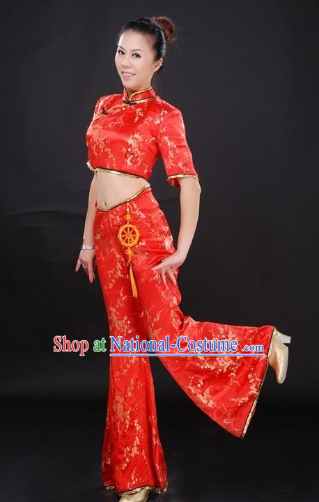 Traditional Chinese Festival Celebration Folk Dance Costume for Women