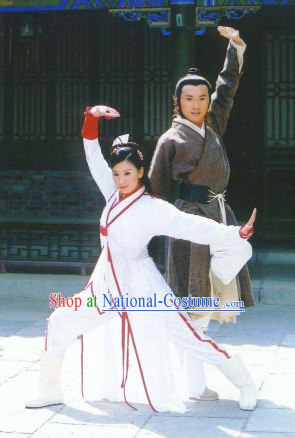 Chinese Classic Kung Fu Outfits 2 Sets for Men and Women