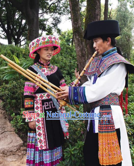 Yunnan Miao Ethnic Clothing for Men and Women