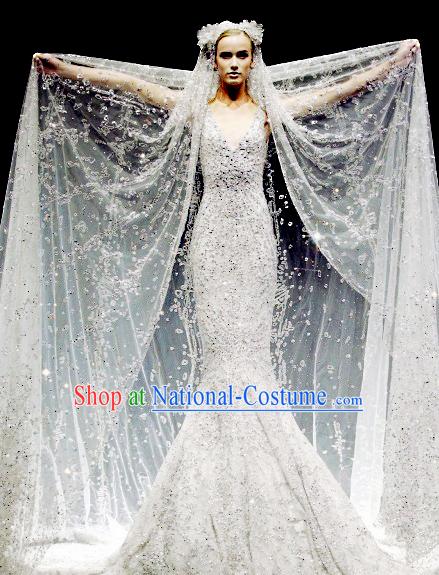 Romantic White Wedding Dress Bride Veil Complete Set for Brides