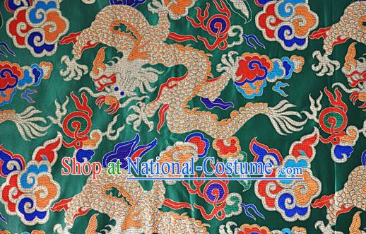 Chinese Green Dragon Brocade Fabric