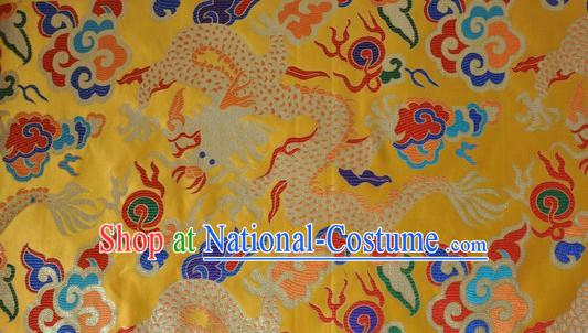 Chinese Yellow Dragon Brocade Fabric