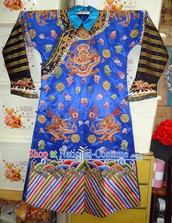 Qing Dynasty Embroidered Dragon Costume Complete Set