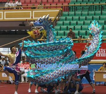 Competition Blue Dragon Dance Costume Complete Set