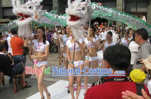 Shinning Silver Show Dragon Dance Costume Complete Set