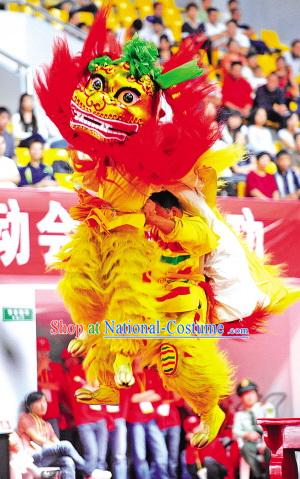 Supreme Long Yak Fur Northern Lion Dance Costume Complete Set