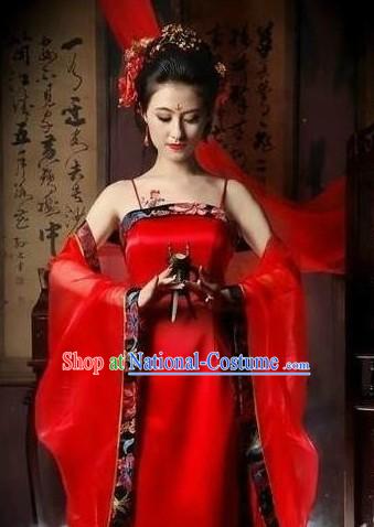 Ancient Chinese Red Guzhuang Costumes for Women