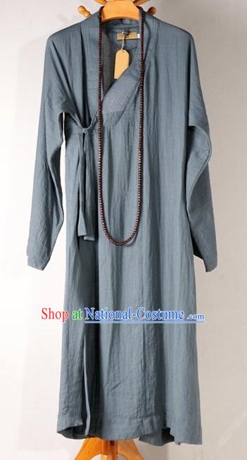 Traditional Chinese Grey Long Monk Robe