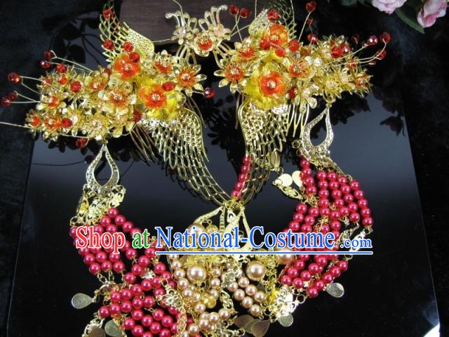 Traditional Chinese Phoenix Wedding Hair Ornaments Set