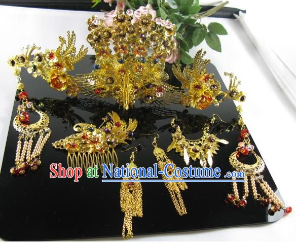 Ancient Chinese Style Phoenix Wedding Hair Accessories Set