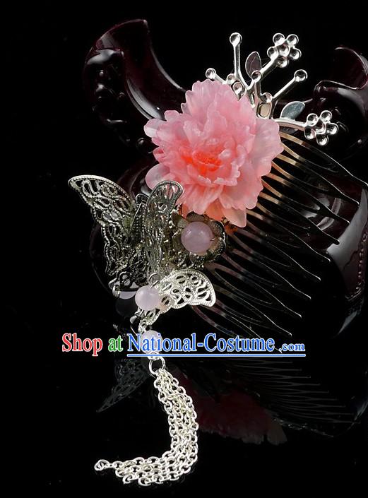 Traditional Chinese Butterfly and Flower Hair Ornament