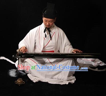 Ancient Chinese Palace Musician Costume and Hat for Men