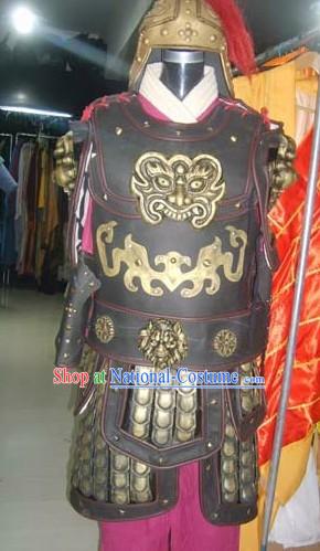 Ancient Chinese General Armor Costumes and Helmet