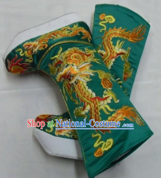 Ancient Chinese Emperor Embroidered Dragon Boots