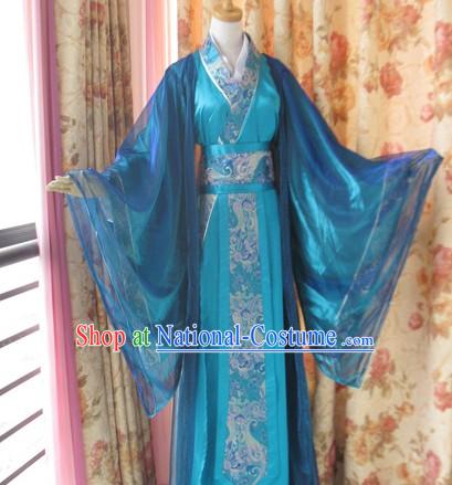 Ancient Chinese Blue Hanfu Clothing for Men