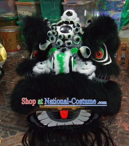 Supreme Black Wool Lion Dance Costume Complete Set