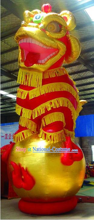 3 Meters High Opening and Celebration Large Inflatable Golden Lion Playing Ball for Display